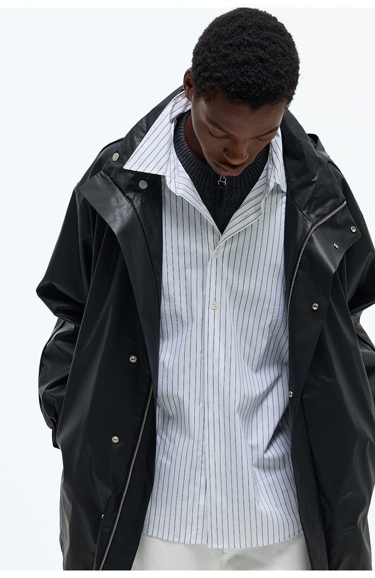 Stand Collar Mid-Length Coat