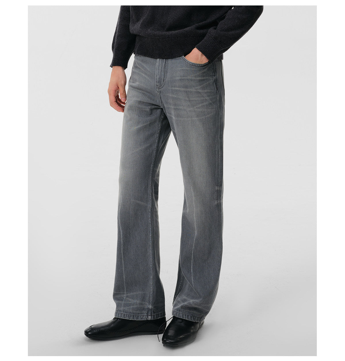 Classic Denim Pants with Cold-Wash Finish