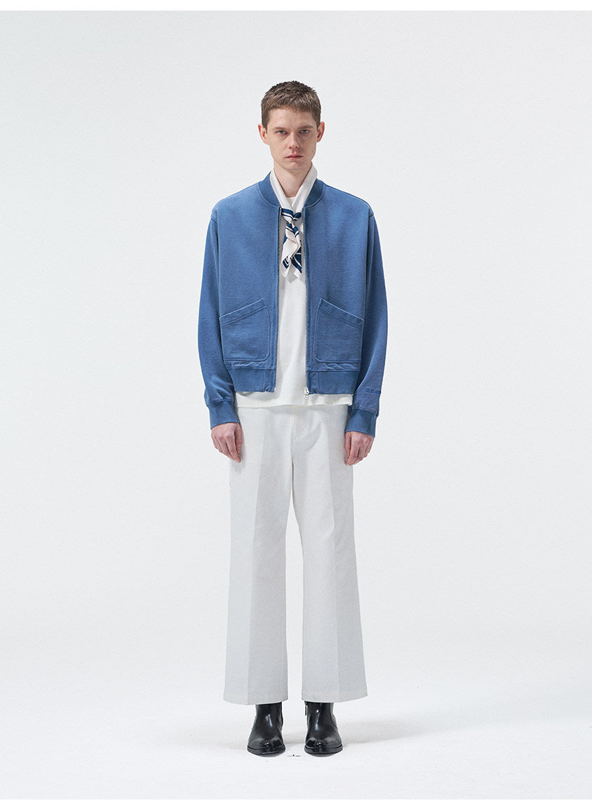 Multi-Pocket Wash-Finished Cropped Pants