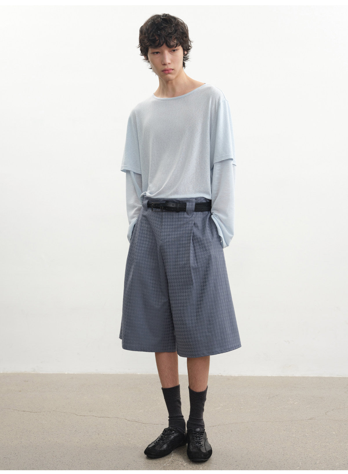 Fake Two-Piece Boat Neck T-Shirt