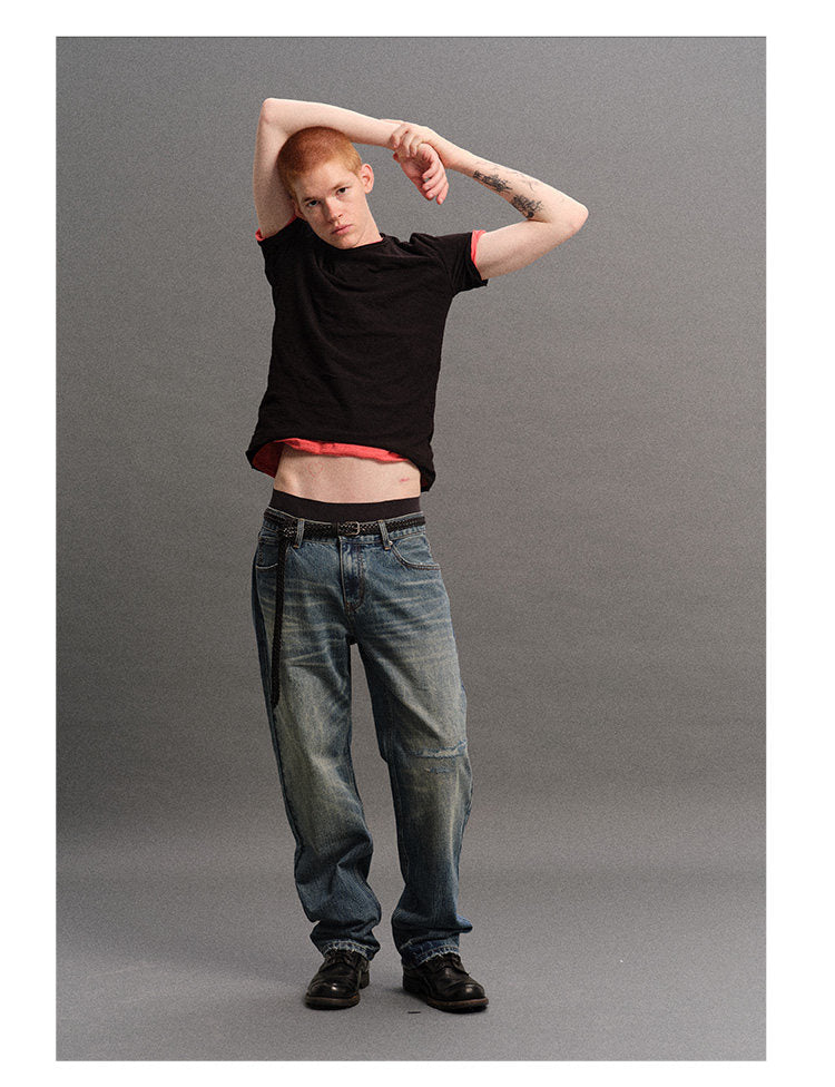 Vintage Washed Denim Jeans