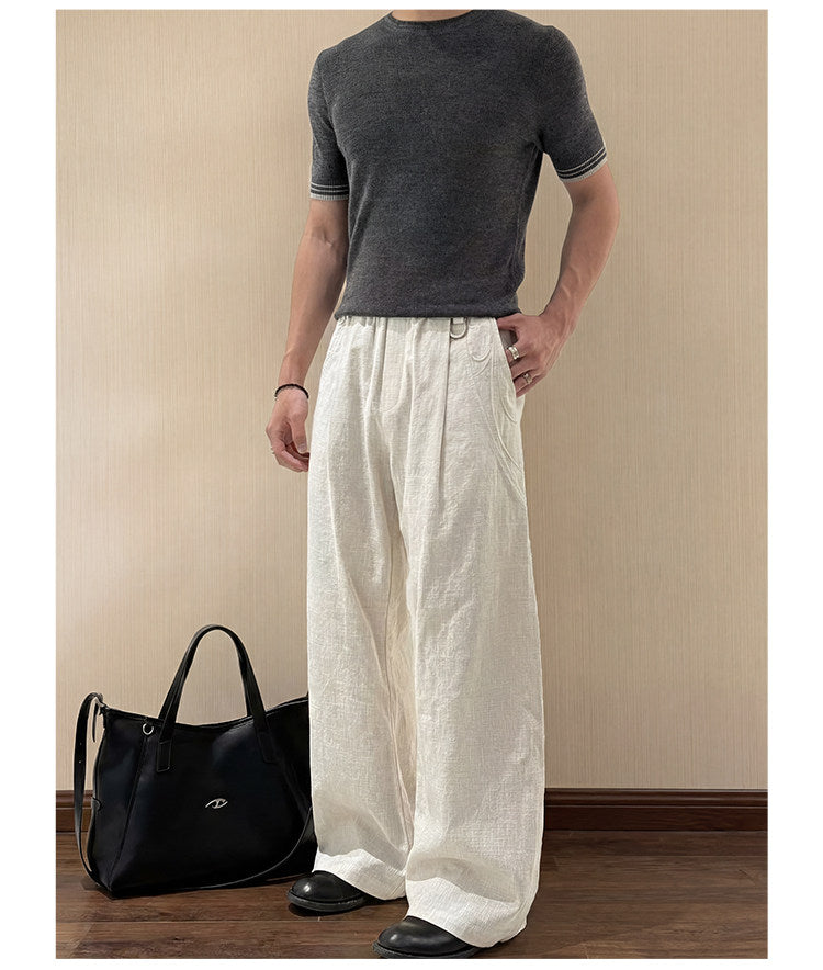Straight-Leg Casual Pants with Excellent Breathability