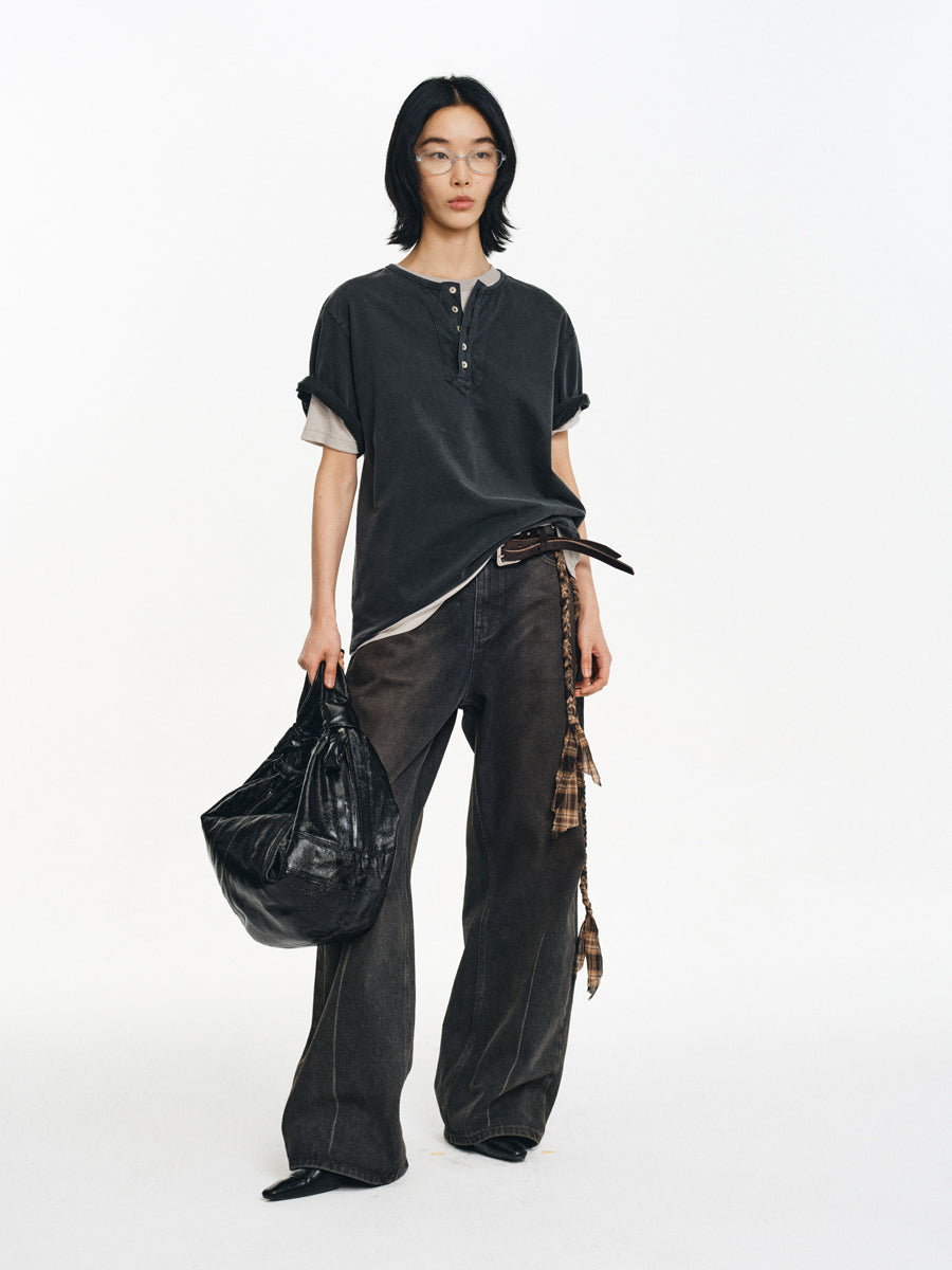 Distressed A-Line Jeans