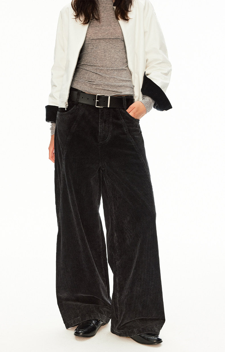 Deconstructed Washed Corduroy Pants