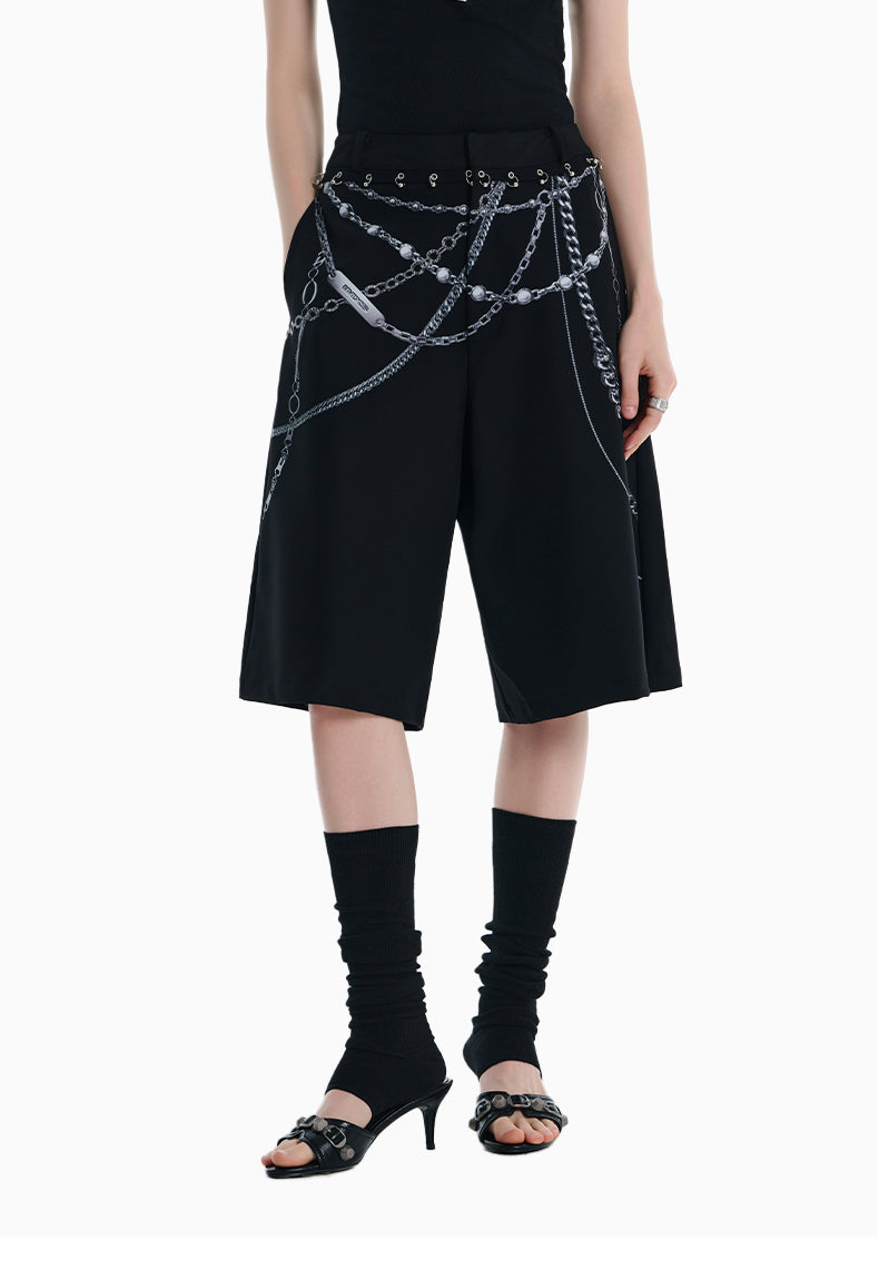 Chain print shorts