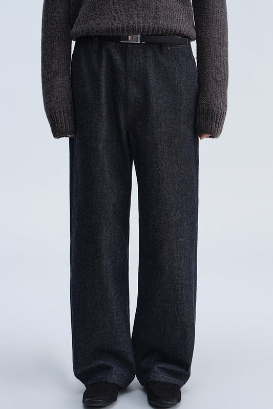Loose-Fit Straight-Leg Casual Denim Pants