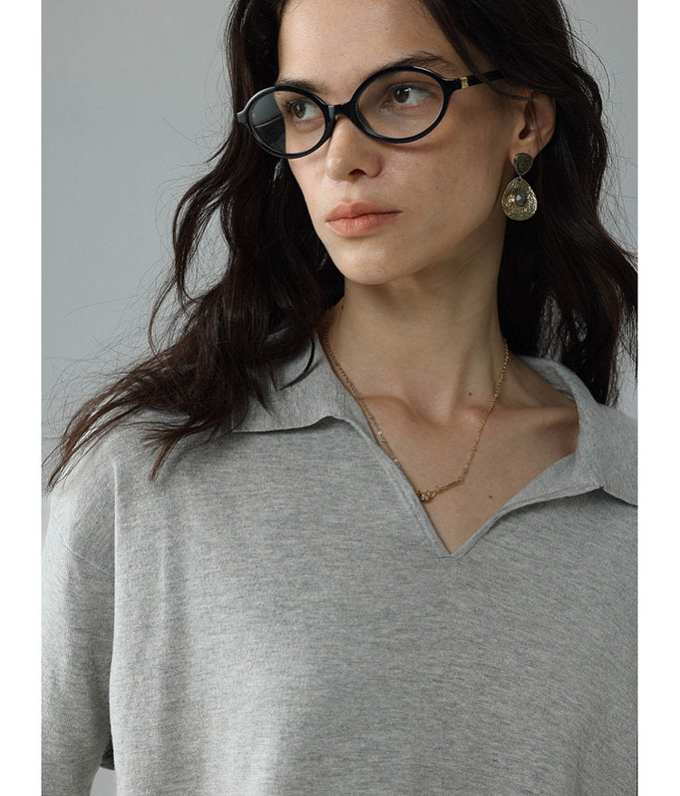 Small V-neck polo shirt