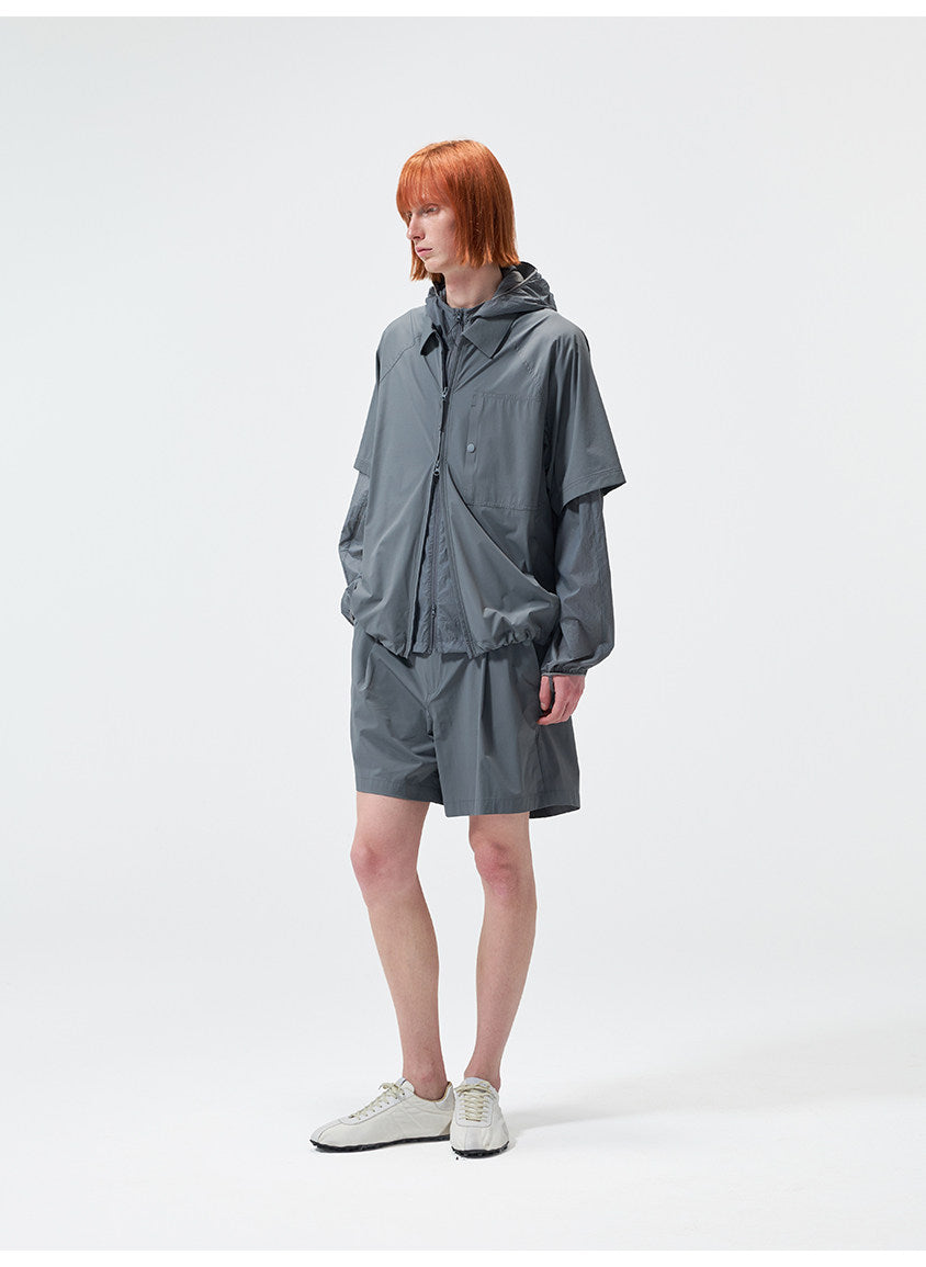 Nylon-Laminated Multi-Pocket Shirt