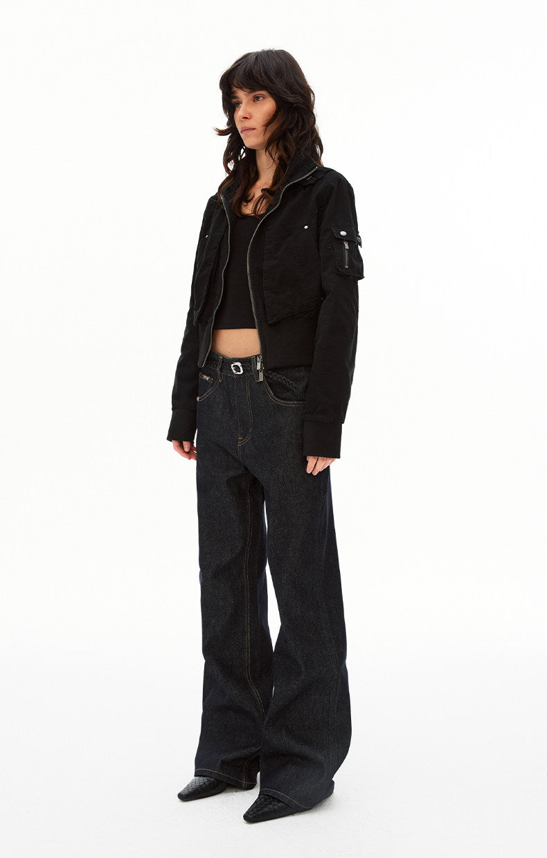 Retro Flare Slim-Fit Straight-Leg Jeans