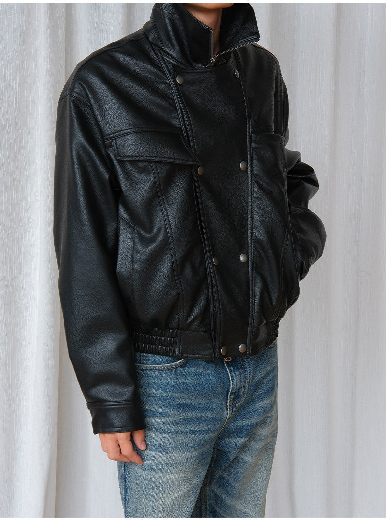 Double Collar Leather Jacket