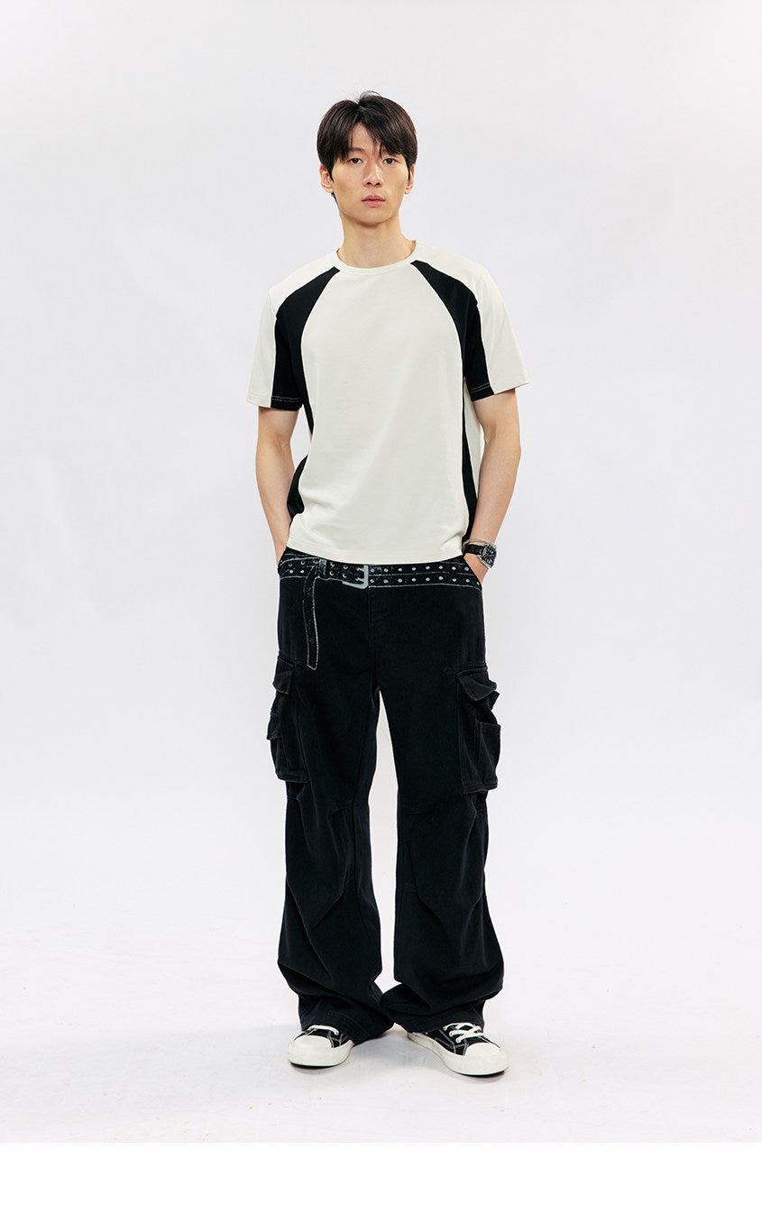 Patchwork Color-Blocking Quick-Dry T-Shirt