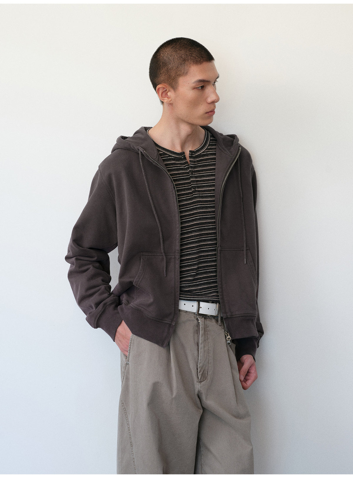 Distressed Hooded Sweatshirt