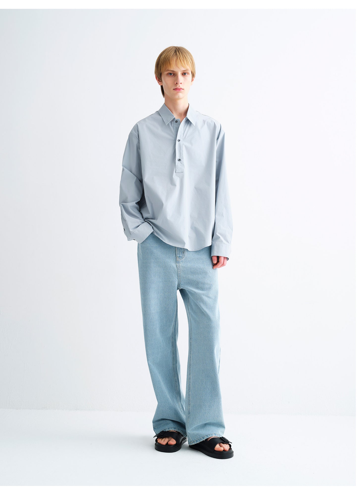 Straight-Leg Basic Casual Jeans