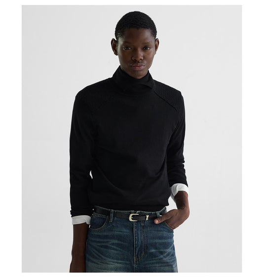 W-Neck Fit Mid-Rise Turtleneck Sweater