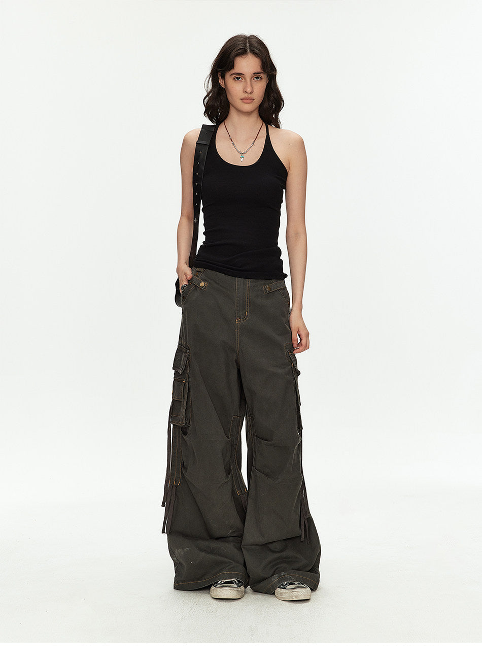 Wide-Leg Cargo Pants