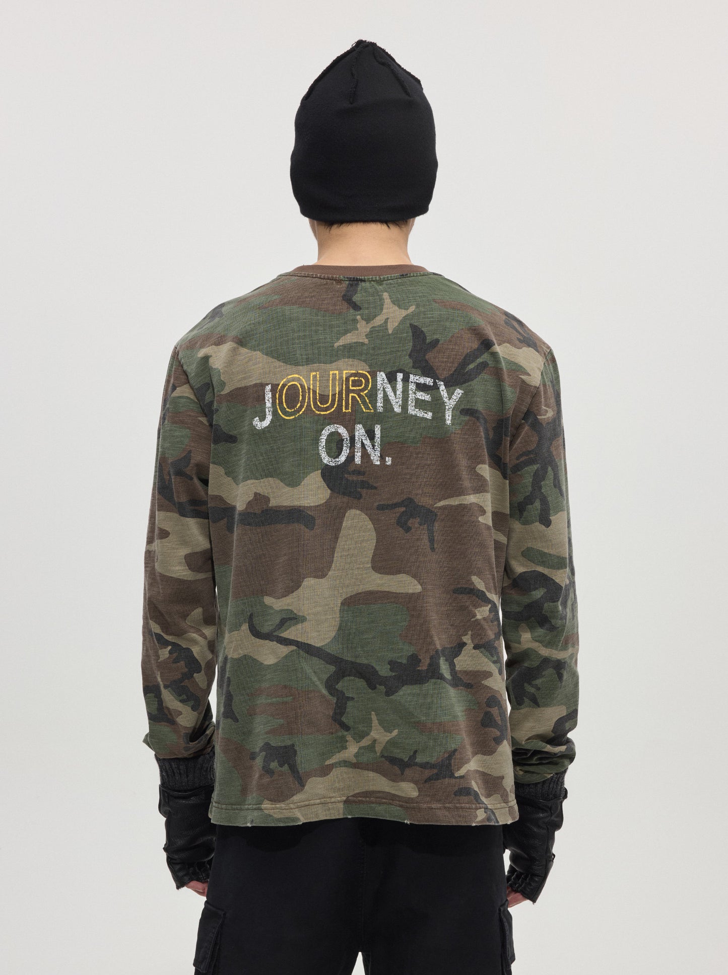 Camouflage-Print Bamboo Cotton T-Shirt