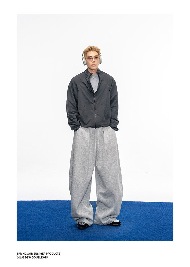 Casual Wide-Leg Sweatpants with Drawstring