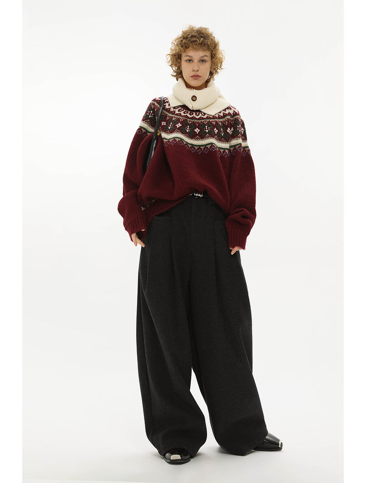 Wool Wide Leg Pants