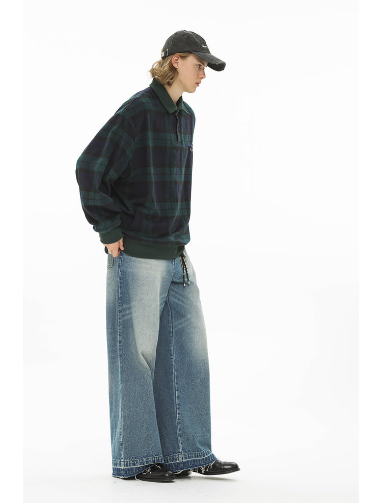 Loose straight jeans with gradient design