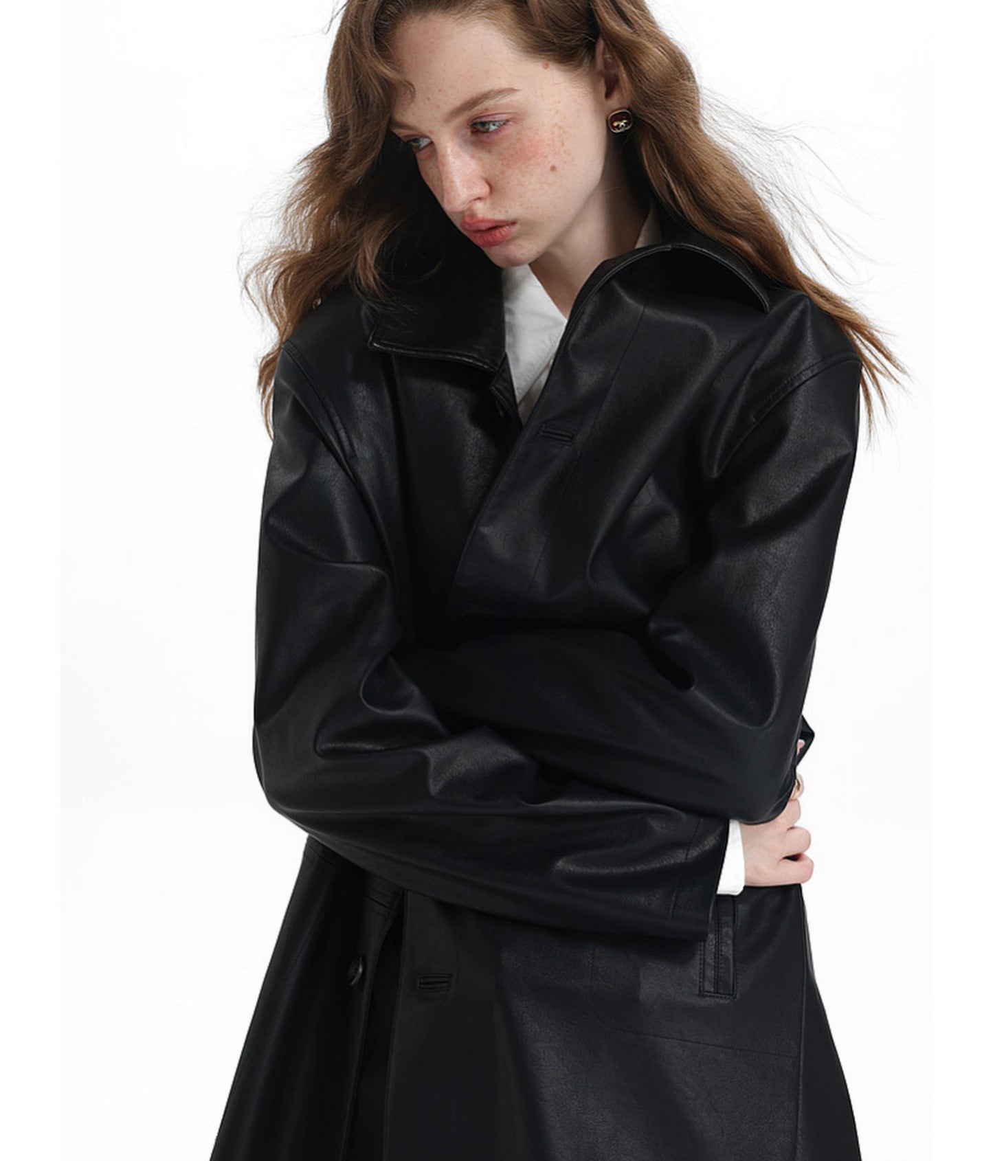 Faux Leather Coat