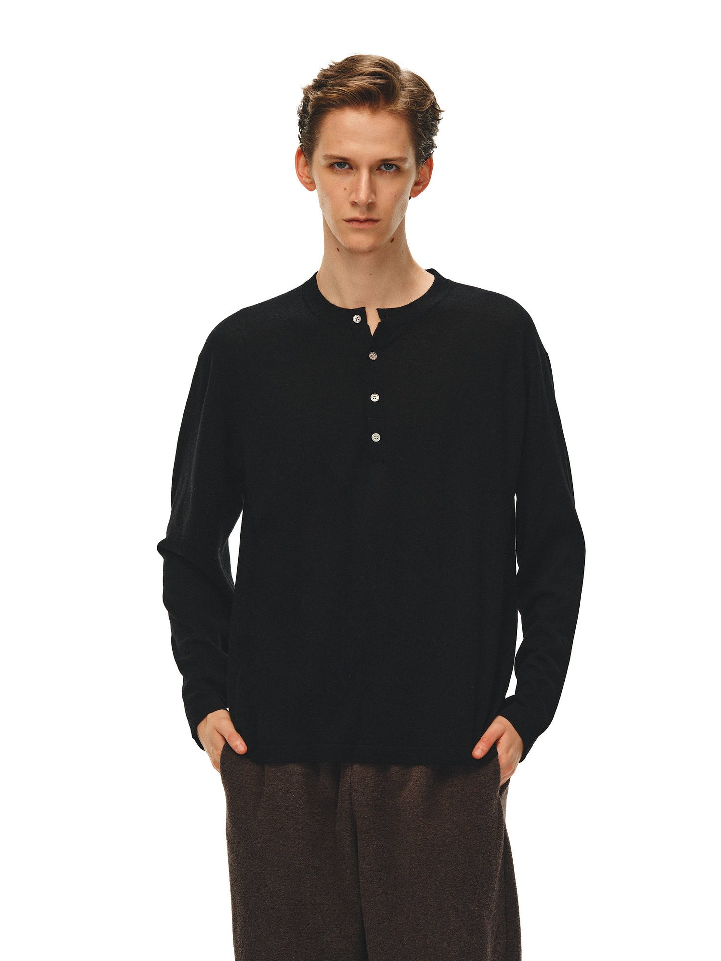 Henry-collar T-shirt