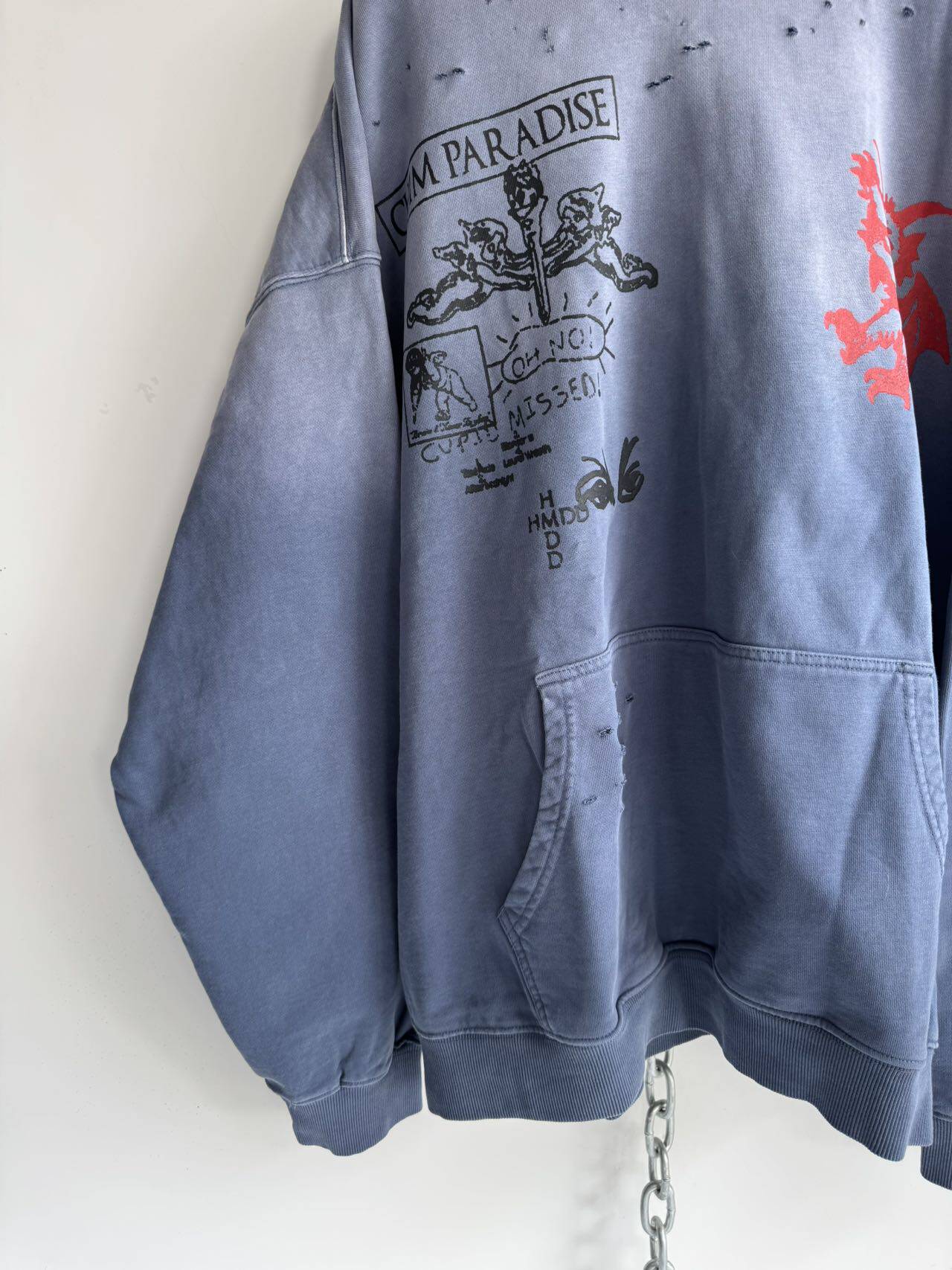 Spray-dyed Printed Hoodie