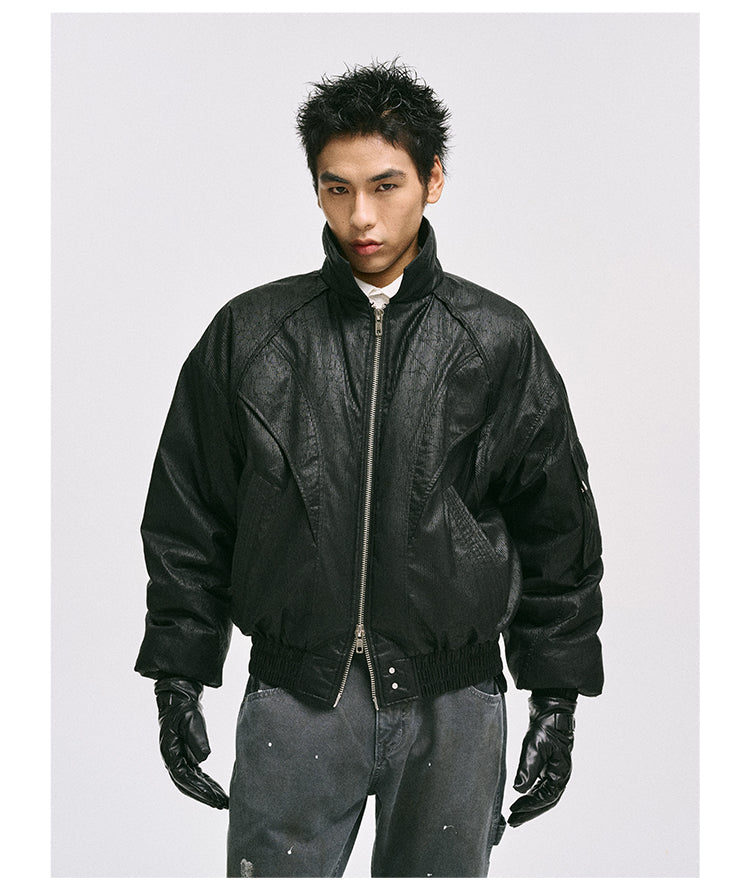 Retro Cracked Bomber Jacket