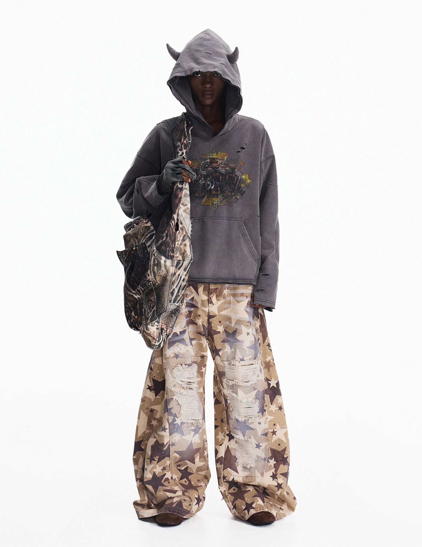 Gradient Gray Hooded Sweatshirt