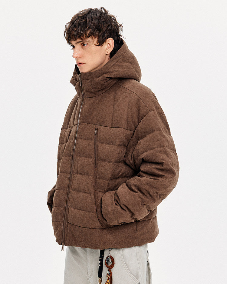 Unisex Minimalist Hooded Down Jacket