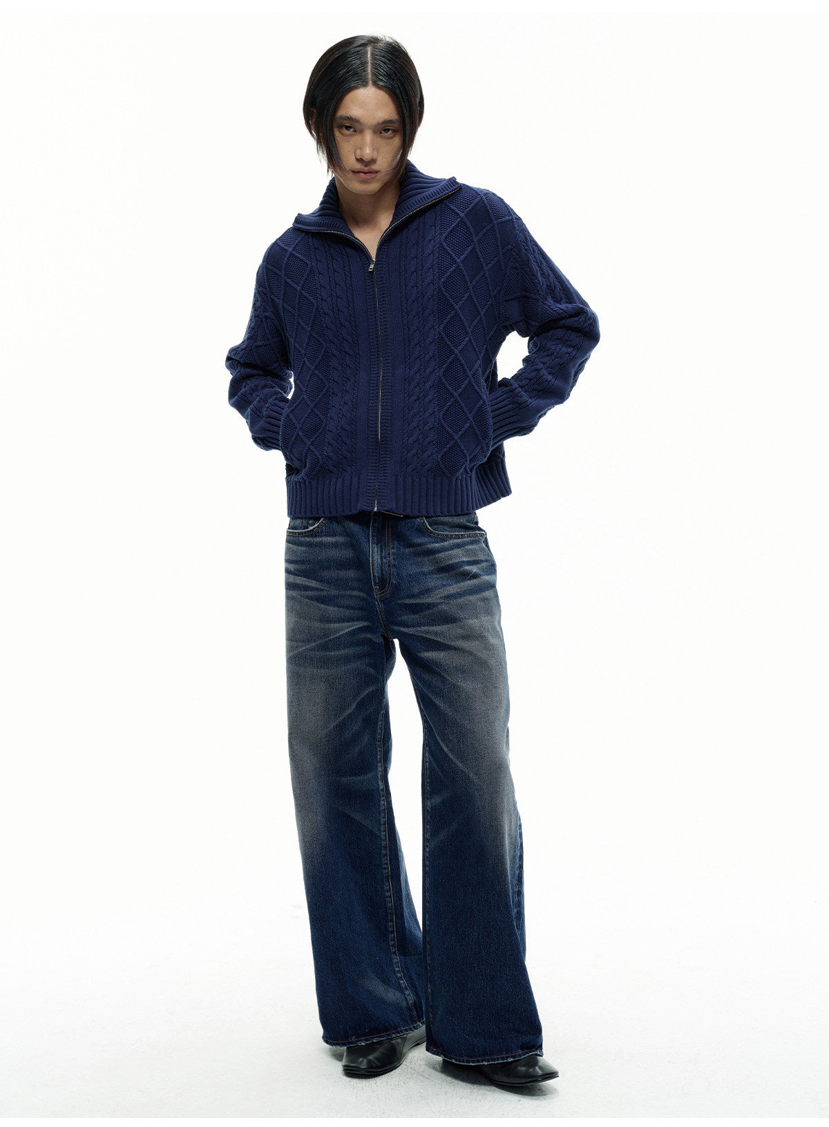 Straight Leg Washed Jeans