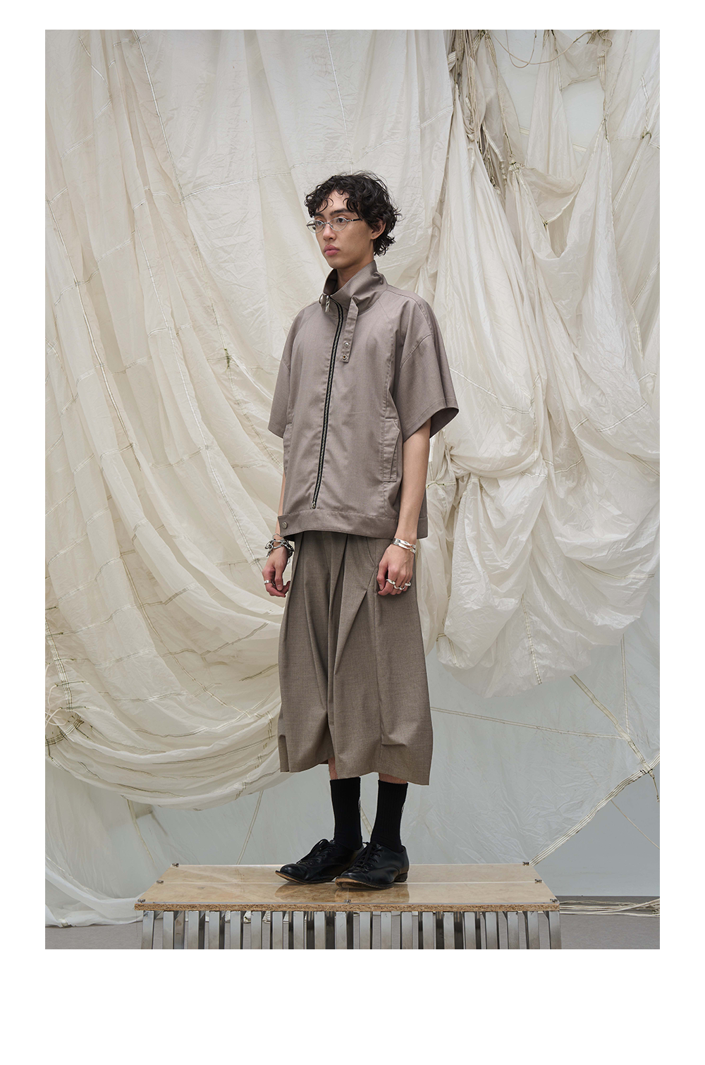 Draped cropped pants