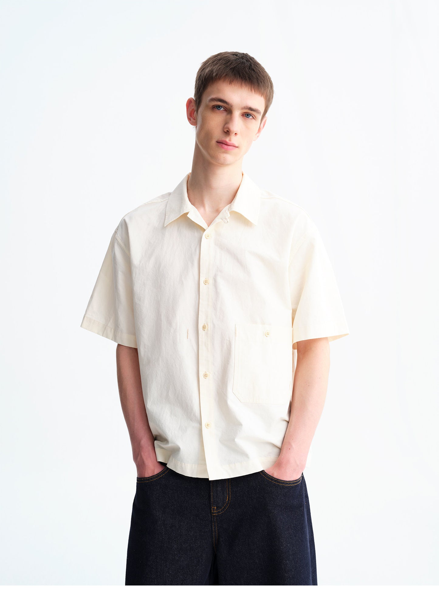 Matte Finish Solid-Color Shirt