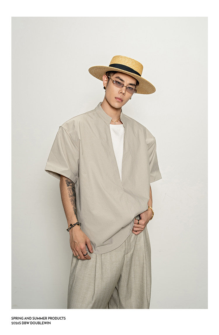 Faux Two-Piece V-Neck Shirt