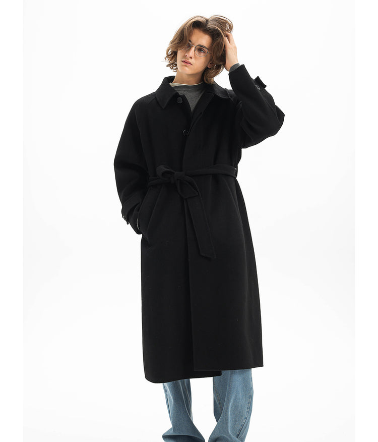 Raglan handmade wool long coat