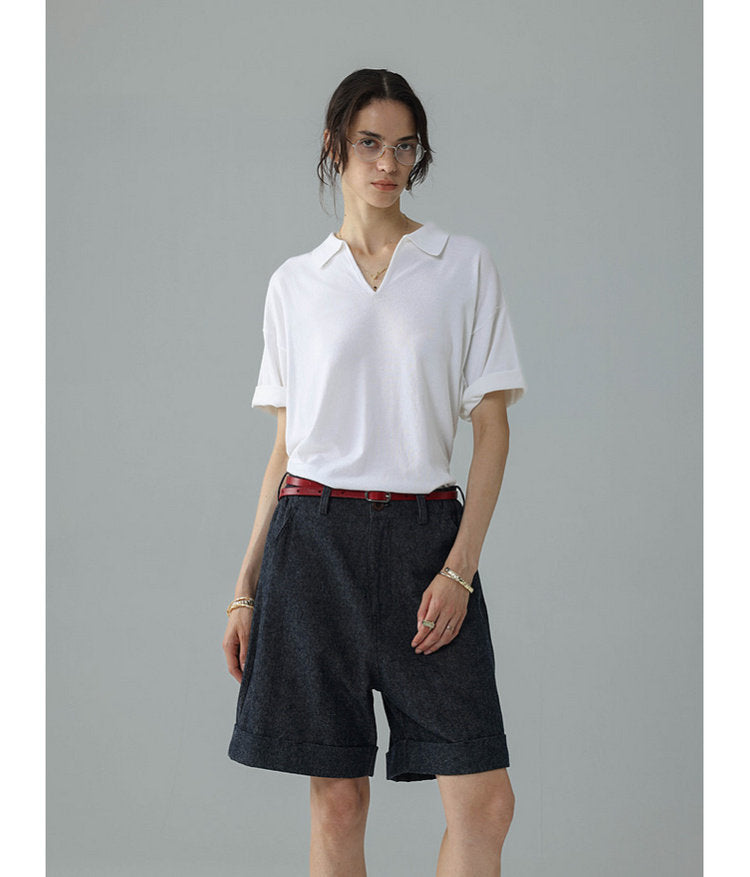 Small V-neck polo shirt
