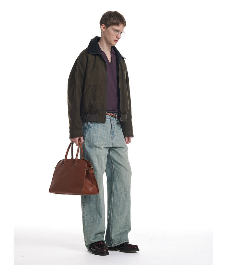 Reversible Oversized Woven Collar Jacket