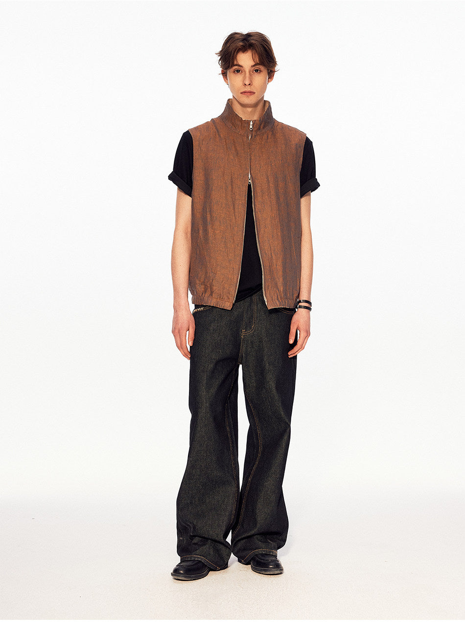 Reversible Stand-Collar Vest