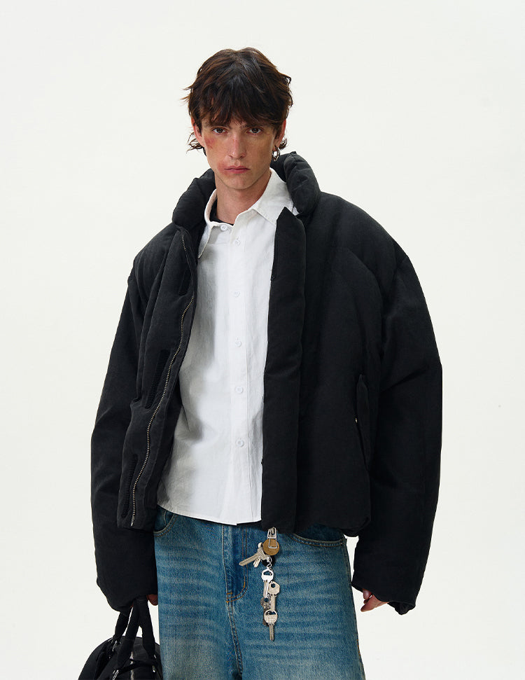 Washed Raised Silhouette Cotton Jacket