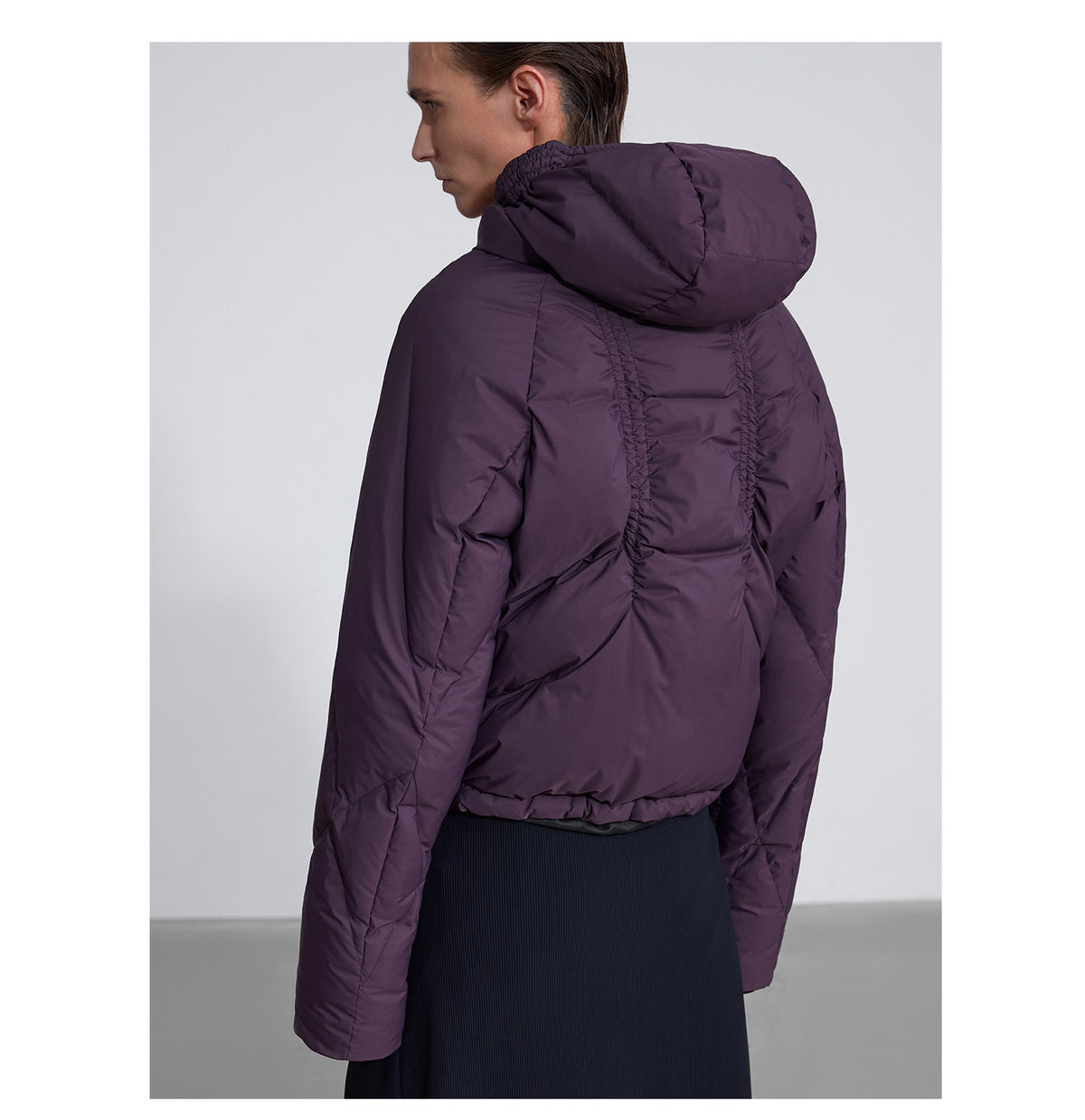Shiny Pleated Down Jacket