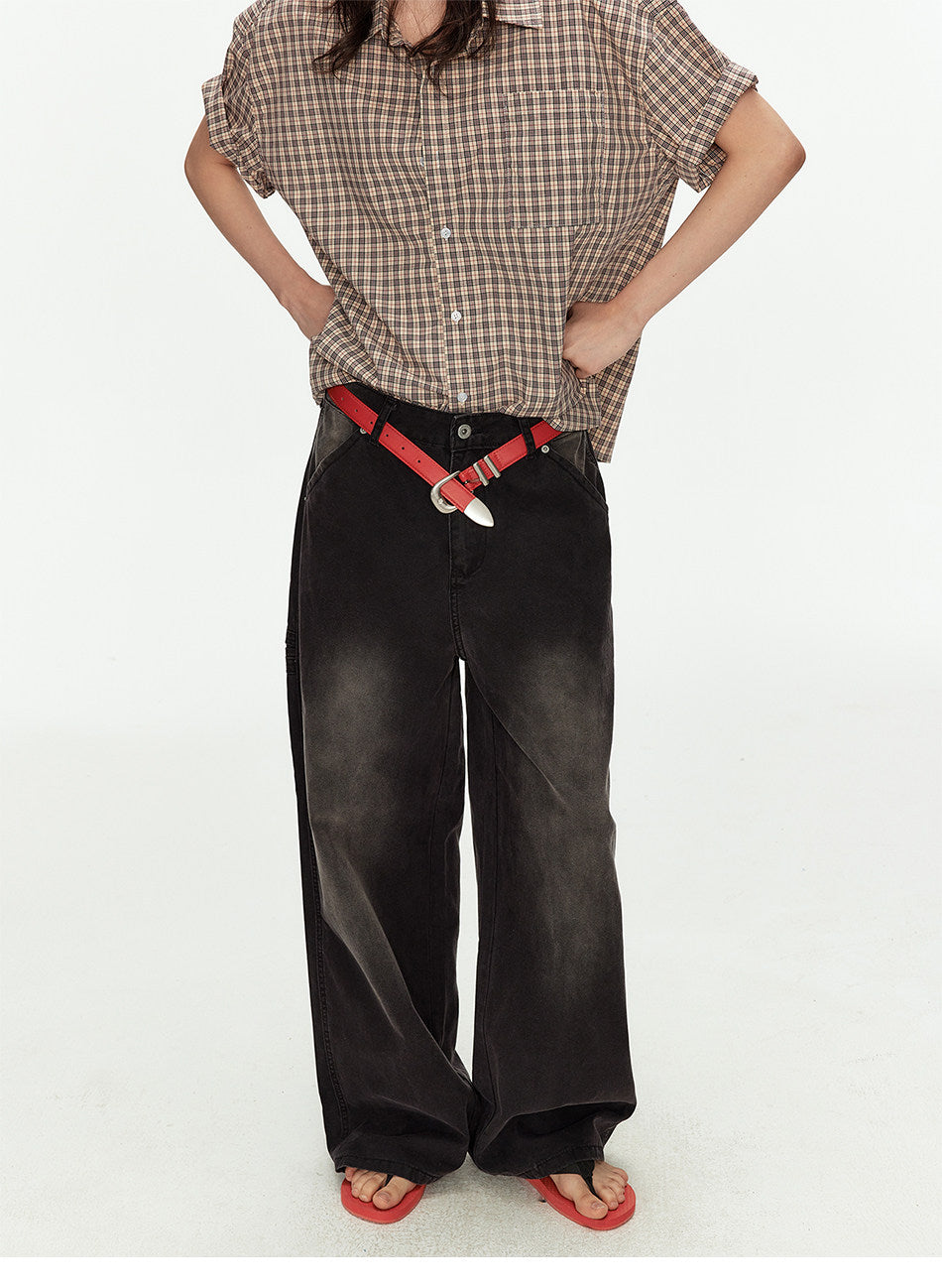 Retro Loose-Fit Wide-Leg Jeans