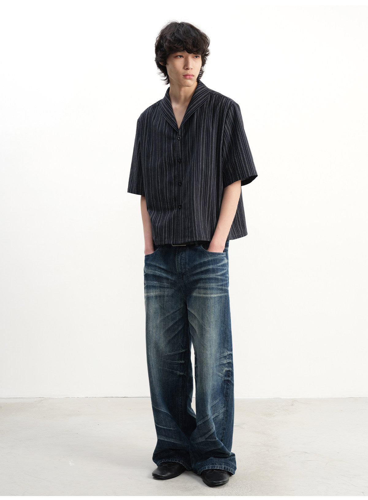 One Collar Striped Shirt