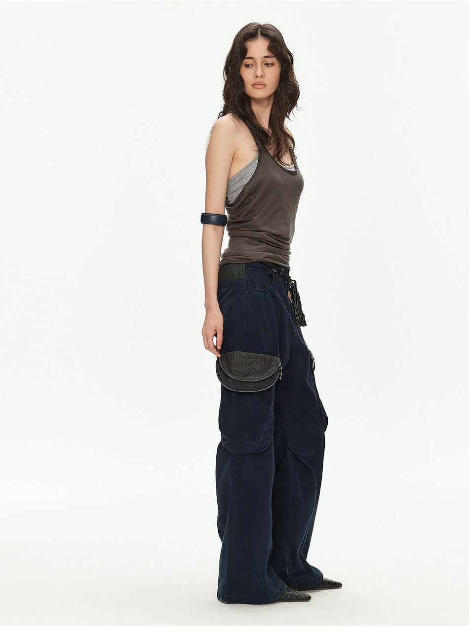 Casual Pants with Double Zippers
