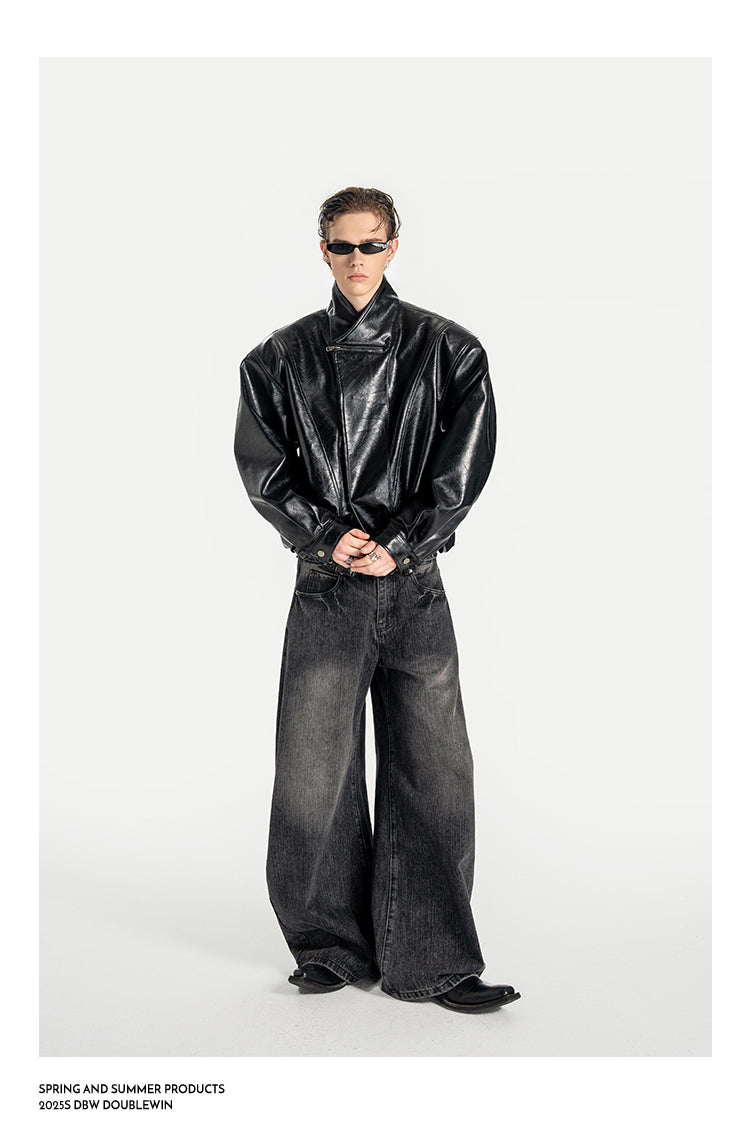 Glossy Waxed Leather Jacket