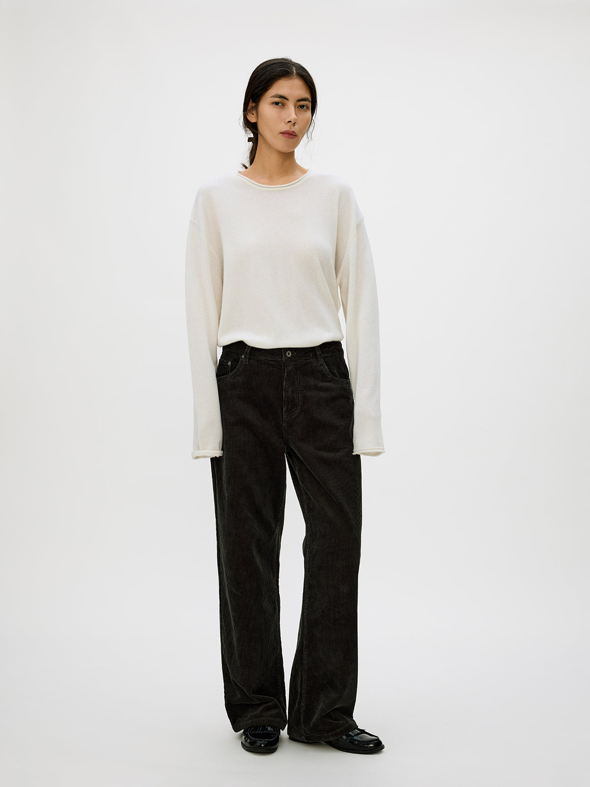 Wash-processed Straight Casual Pants