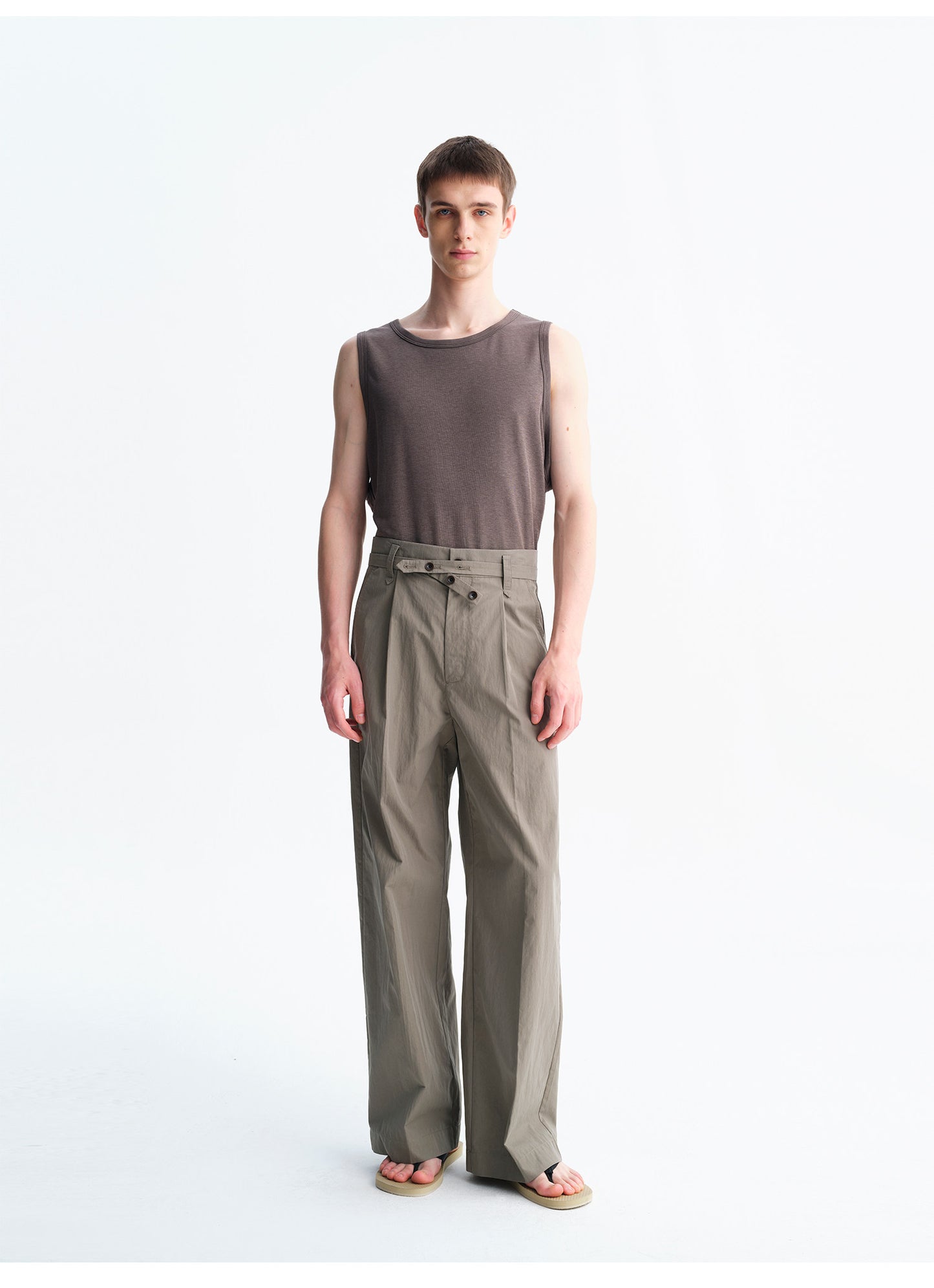 Casual Wide-Leg Pants with Detachable Belt