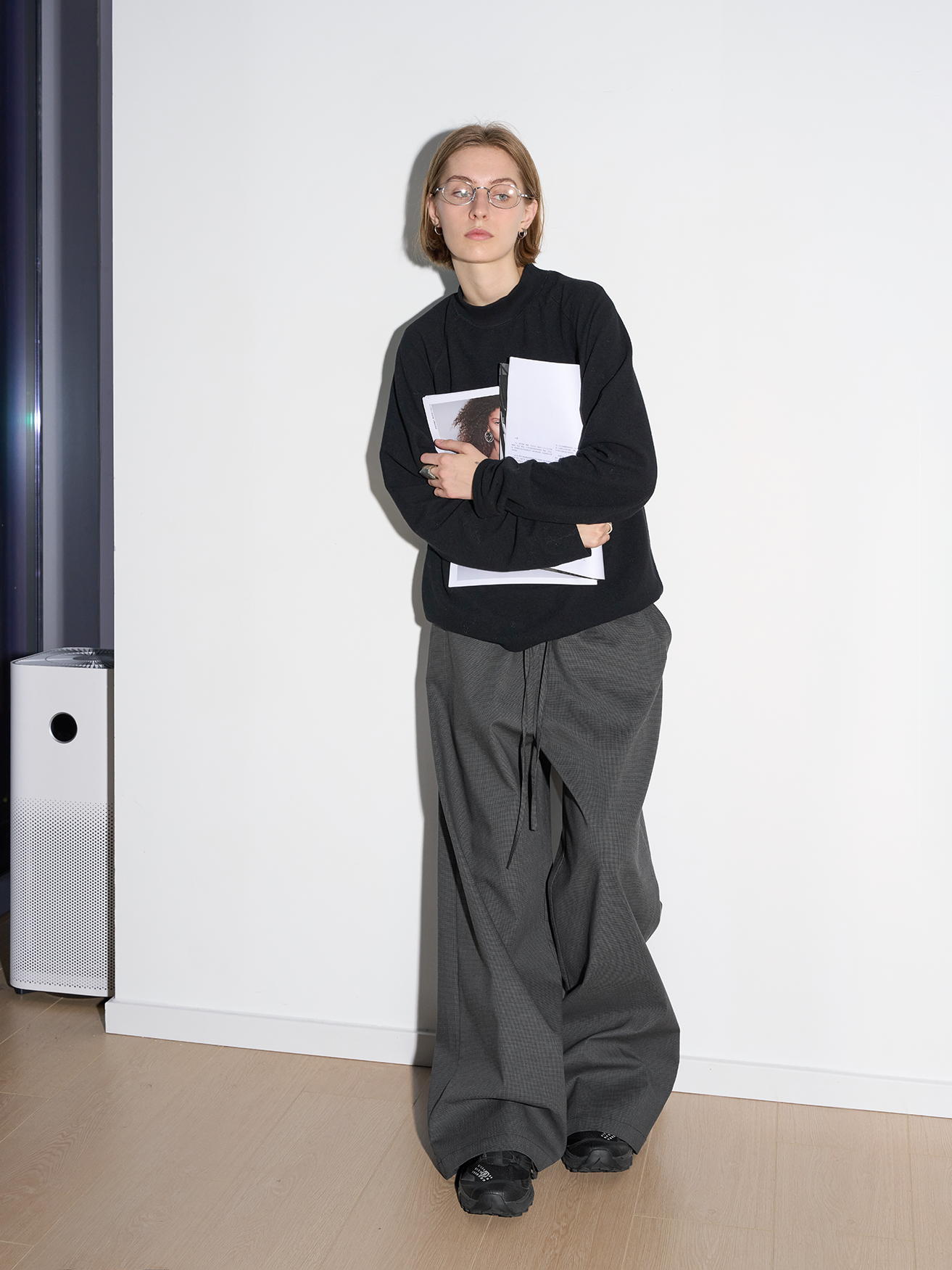 Unisex Check Loose Silhouette Casual Pants