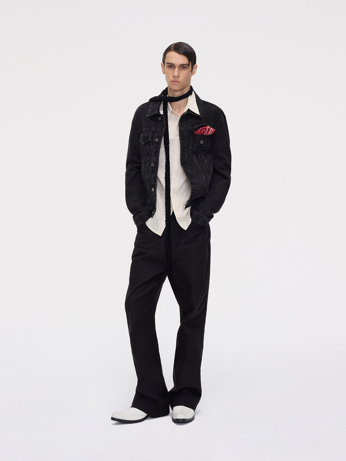 High-Waisted Cotton Casual Pants