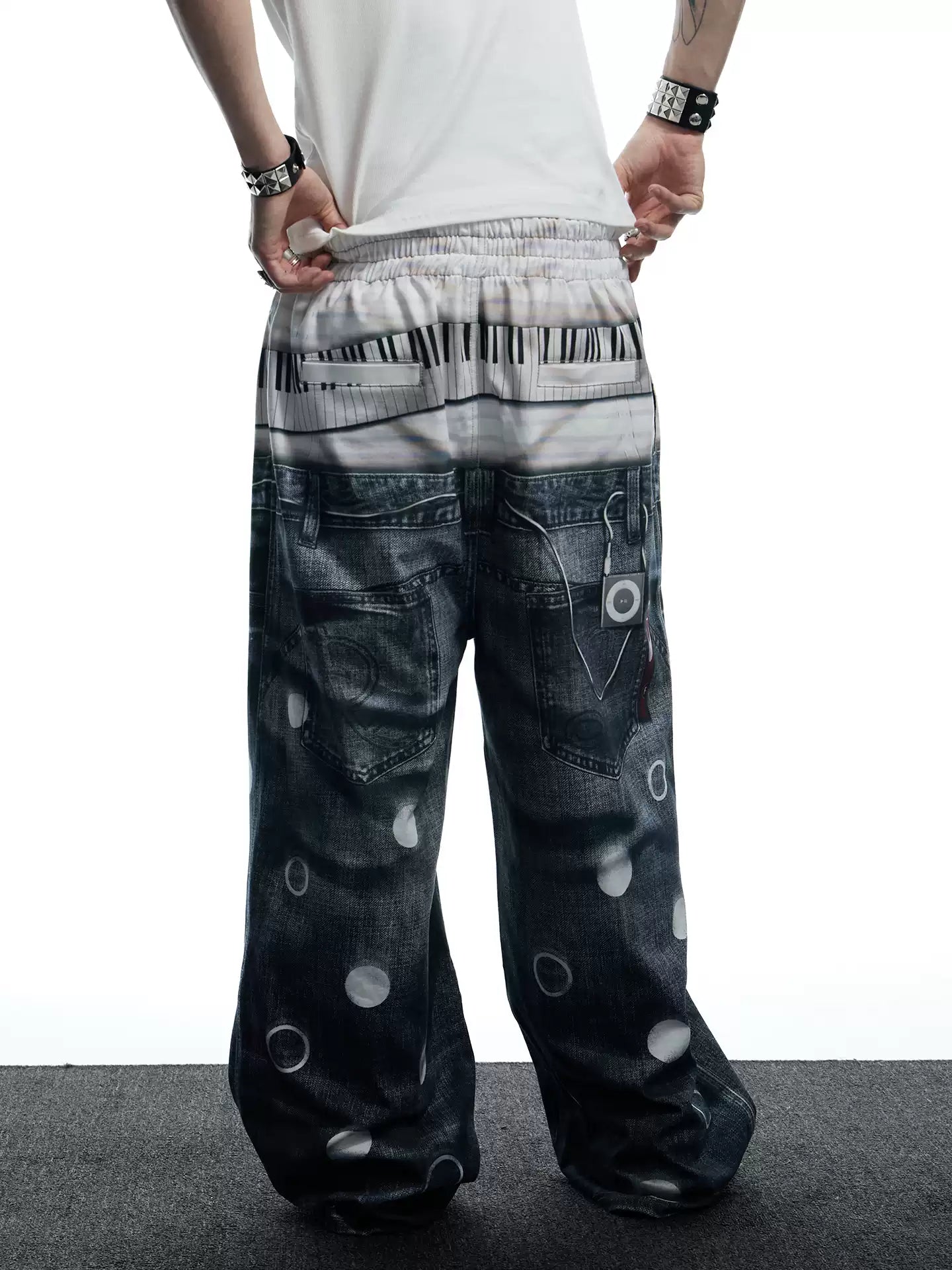 Polka Dot 3D-Printed Casual Pants