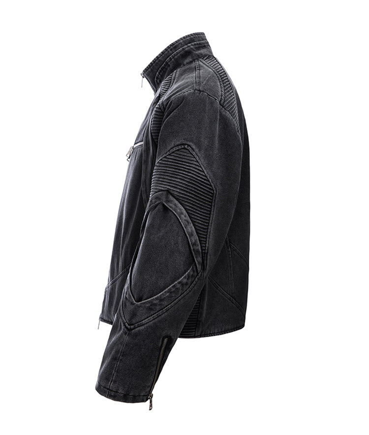 Stand collar motorcycle jacket