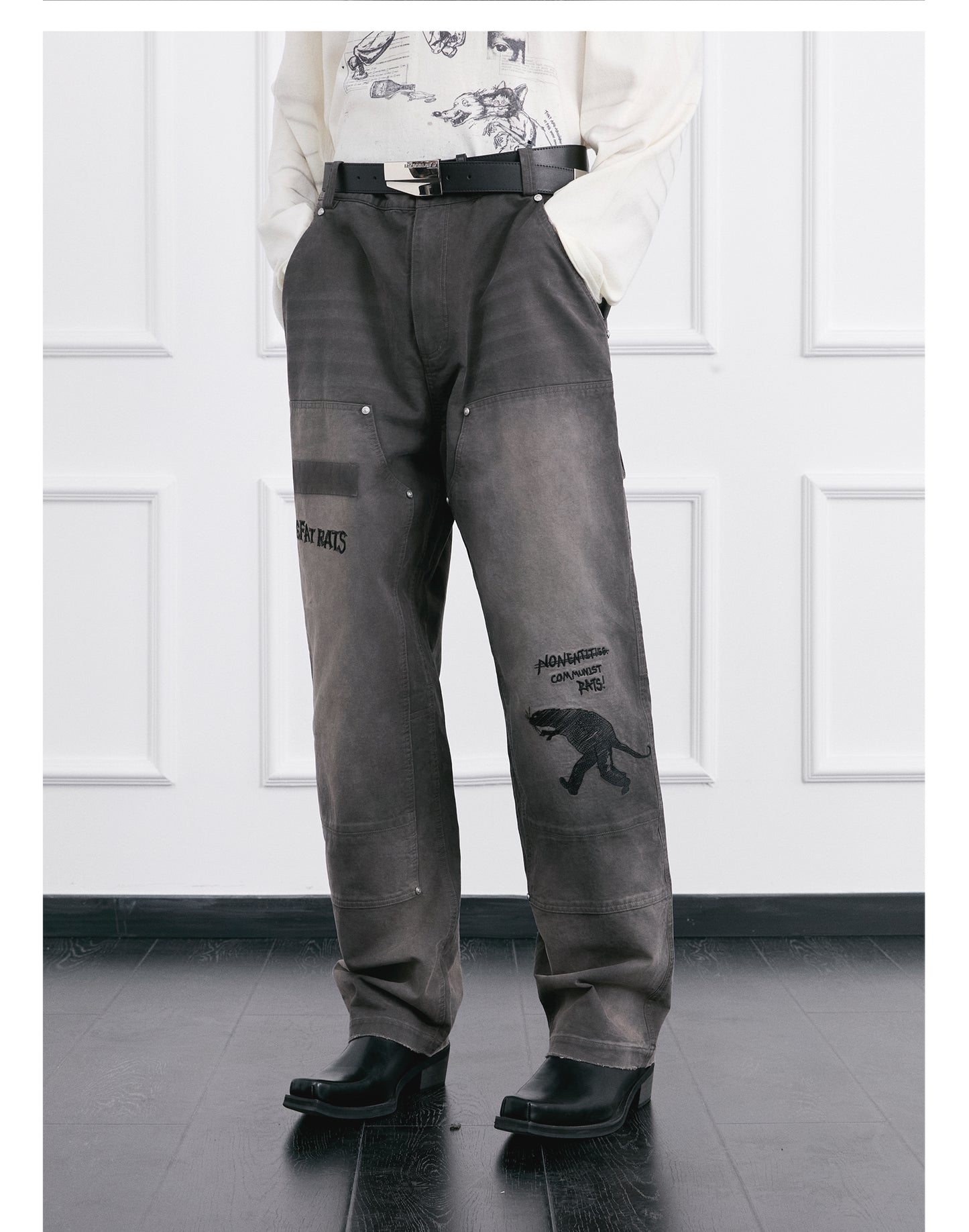 Embroidered Casual Pants